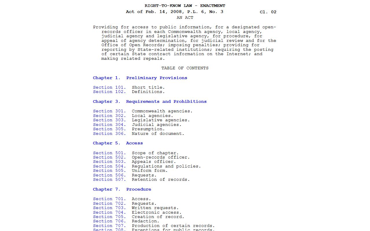 Lycoming County court dockets Pennsylvania Right-to-Know Law