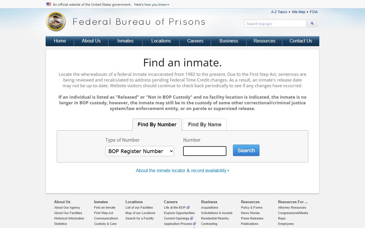 Lycoming County inmate records Federal Bureau of Prisons inmate locator